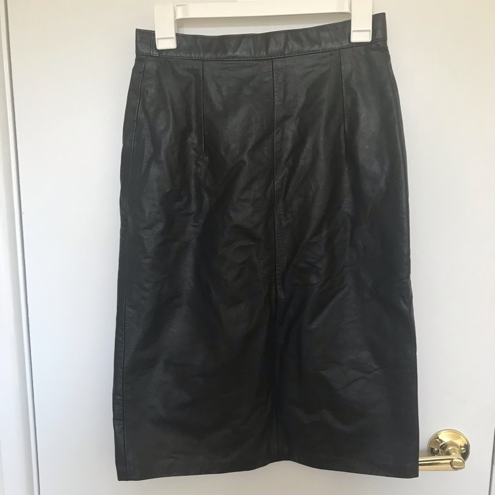 Genuine Leather Straight Skirt